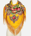 Folk Pattern Scarf with Fringes | HAL-224