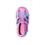 Befado Pink School Slippers with Floral Print | 190P097