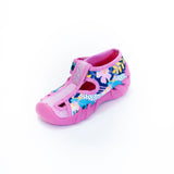 Befado Pink School Slippers with Floral Print | 190P097