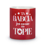 Red Mug with Honey Dipper Stick - Ta Babcia jest zawsze na TOPIE - 300 ml | 155837