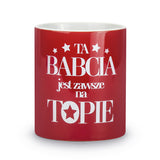 Red Mug with Honey Dipper Stick - Ta Babcia jest zawsze na TOPIE - 300 ml | 155837