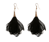 Black Silk Earrings with Golden Finish | E23239